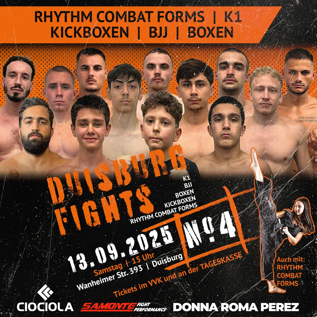 Samonte Duisburg Fights No 4 13-09-2025 15 Uhr - Plakat
