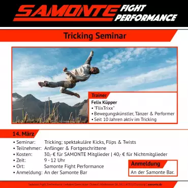 Samonte Seminar Tricking 14. März 2026